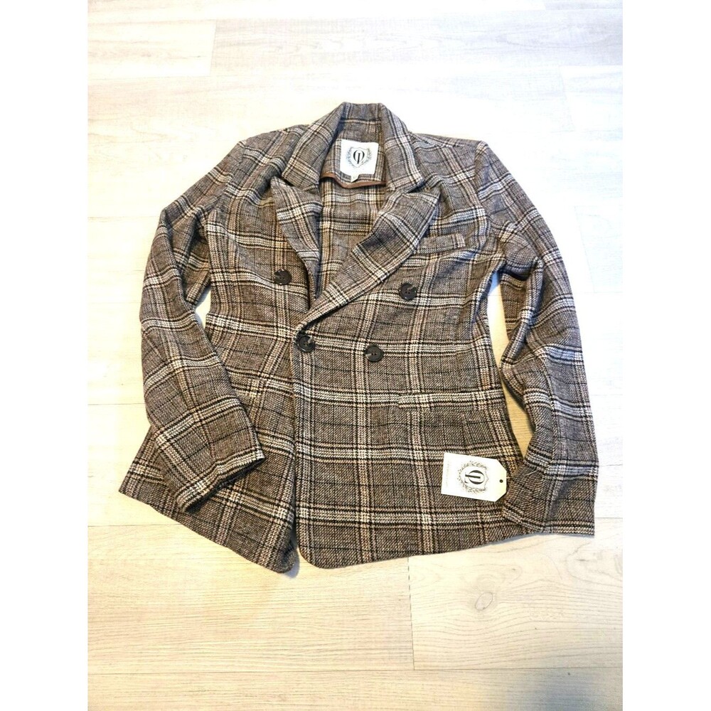 Ookie & Lala Plaid Double Breasted Unlined Blazer NWT XSmall